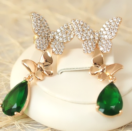 Серьги-гвоздики позолота  H01-13688